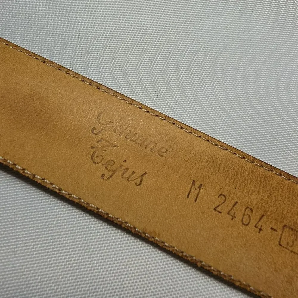 Saks Fifth Ave Unisex Dress Belt 34 Leather Lizard Skin Made in Spain Men Women